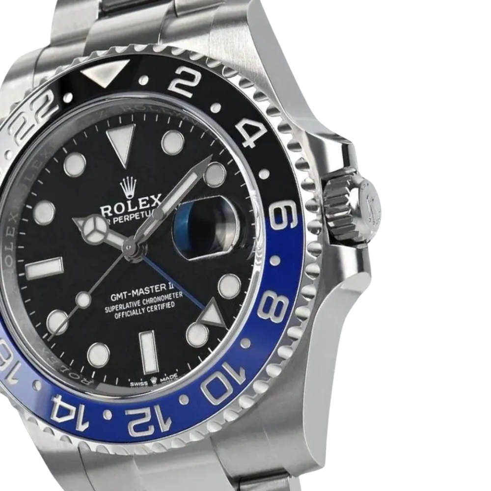 Octagonal with screws, steel, black dial, integrated steel bracelet