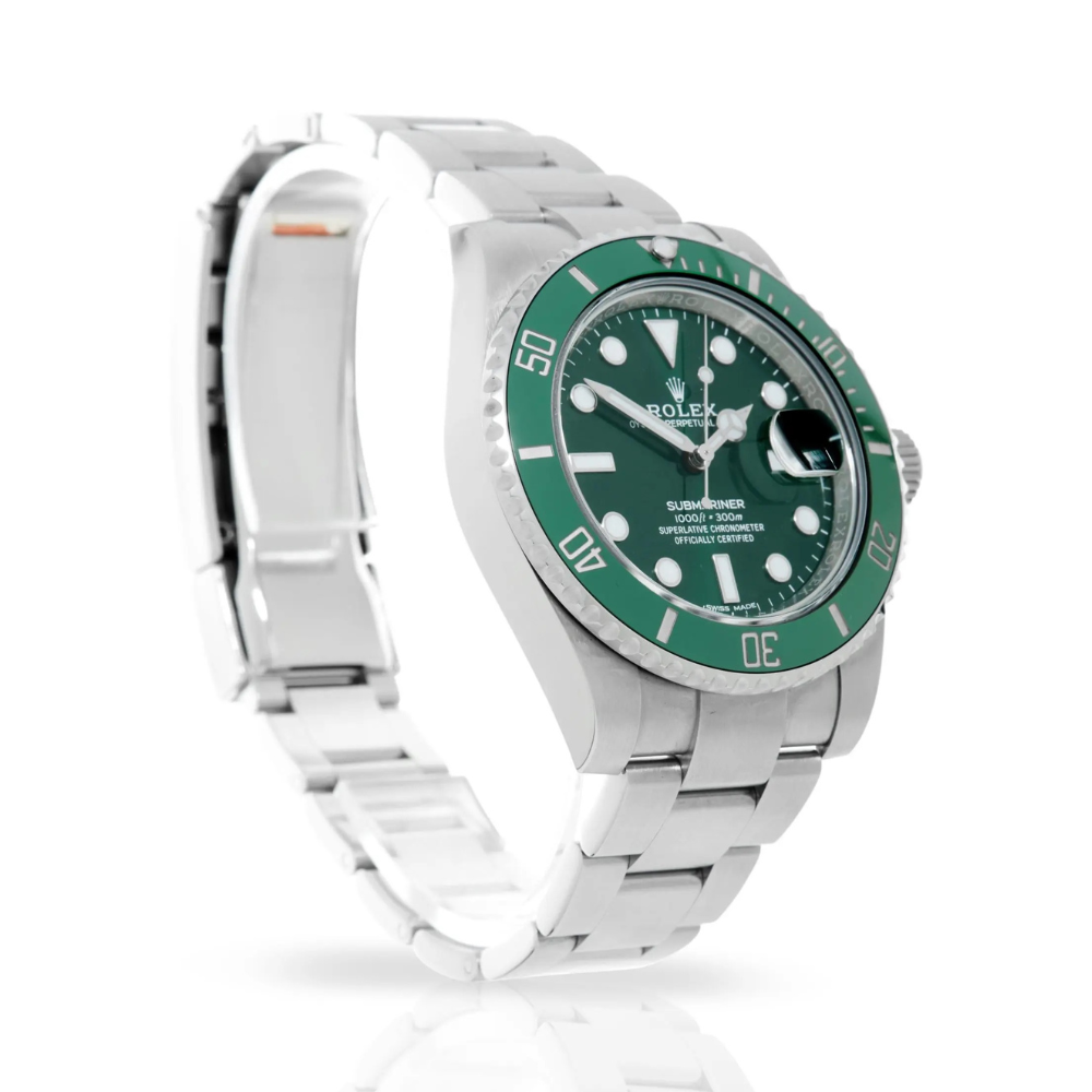 Diver, steel, green bezel, green sunburst dial