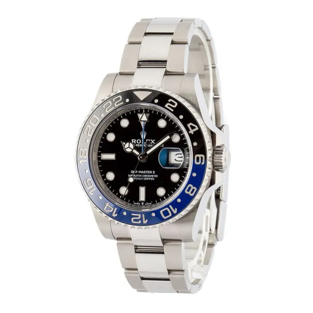 Octagonal with screws, steel, black dial, integrated steel bracelet