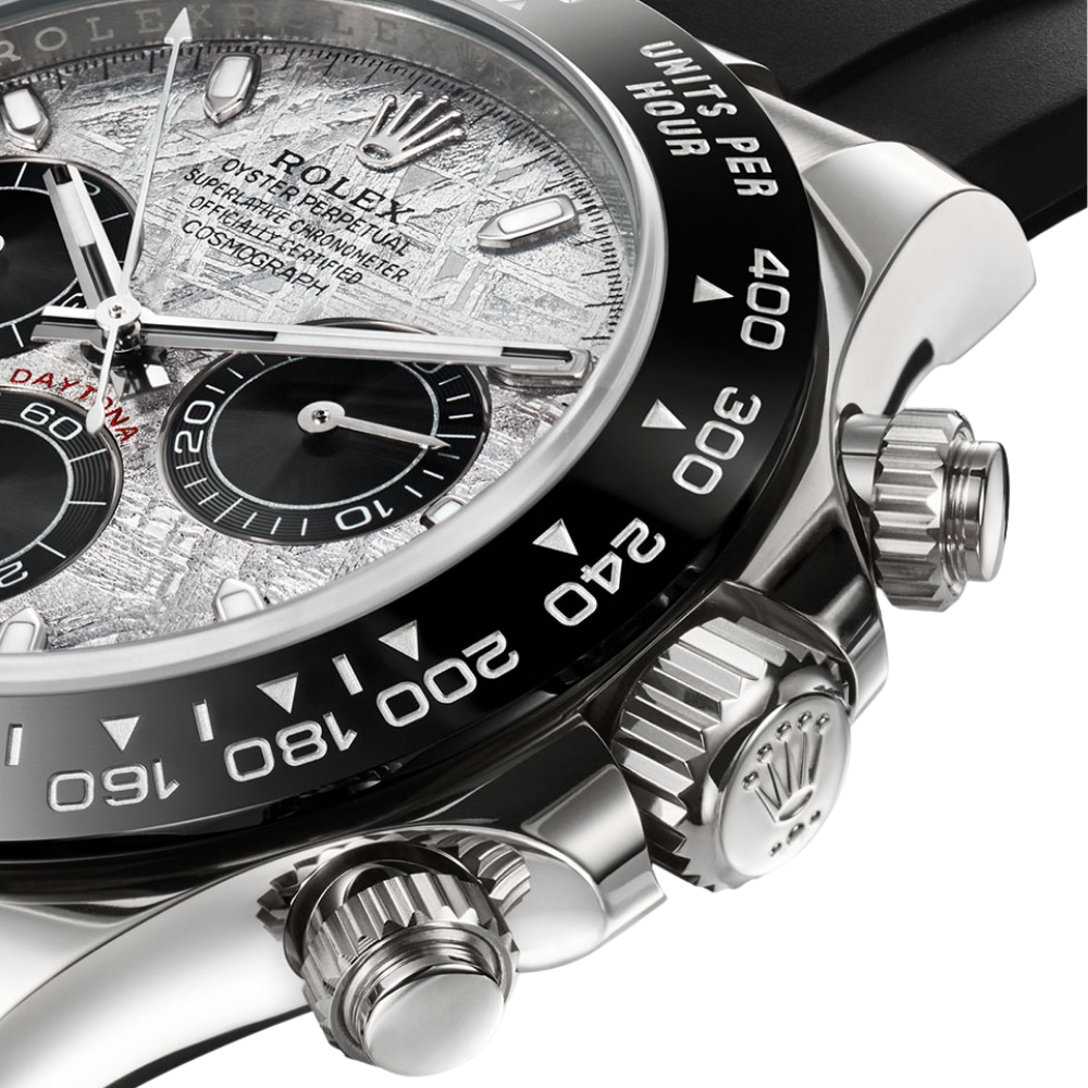 Minimalist, steel, silver-white sunburst dial, black rubber strap