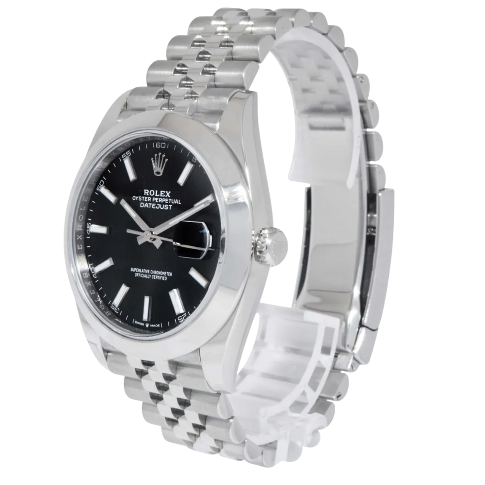 Sporty gunmetal octagonal with crown guard, textured dial, rose-gold accents
