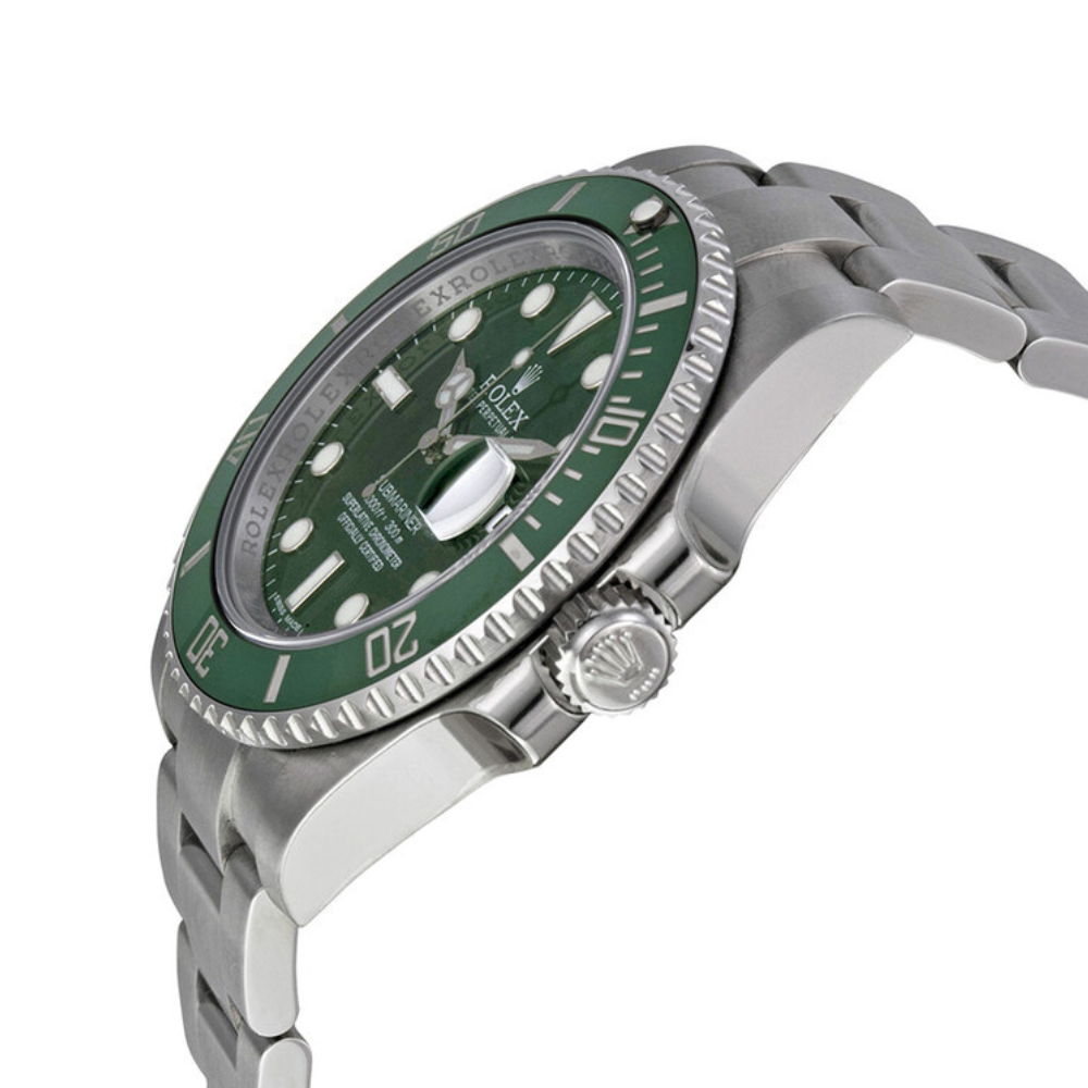 Diver, steel, green bezel, green sunburst dial