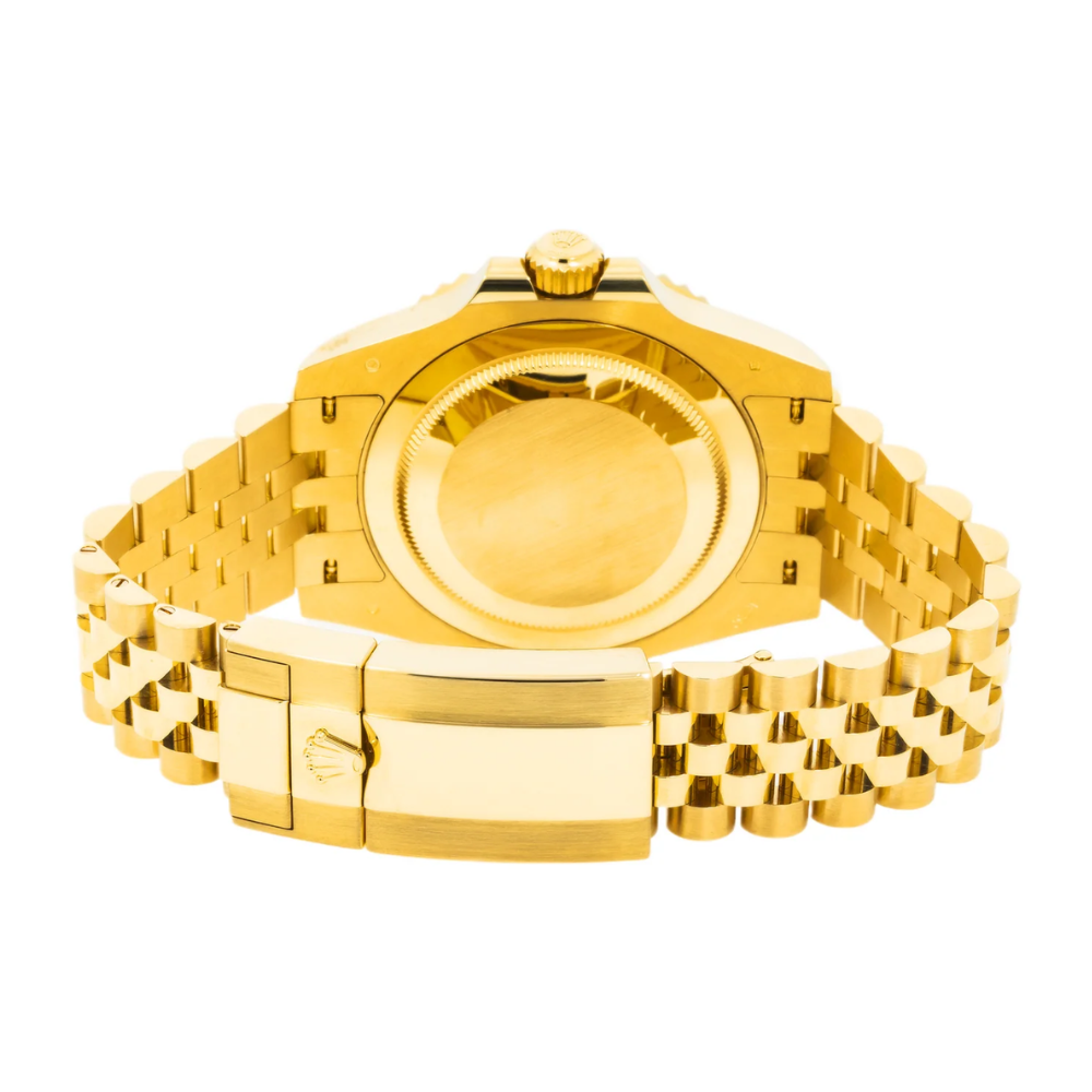 Slim rectangular, full gold, black dial