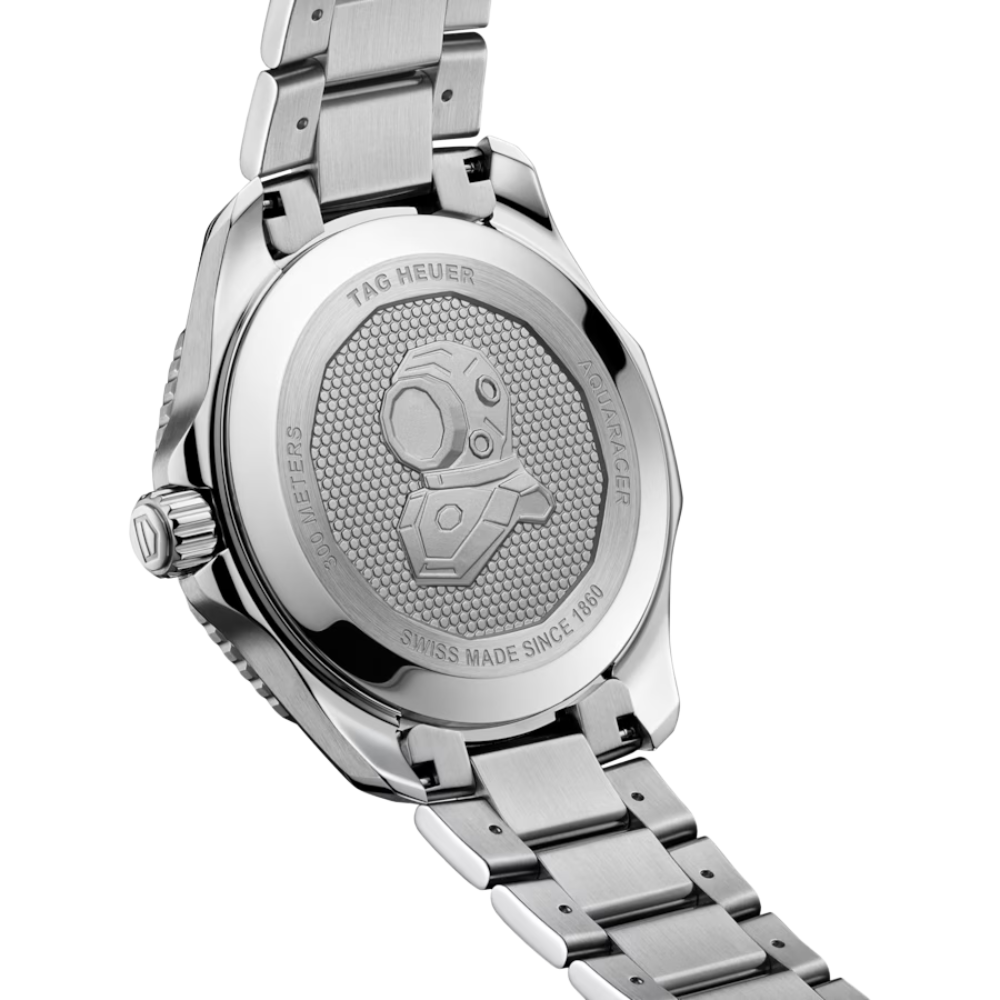 Pentagonal case, steel, silver sunburst dial